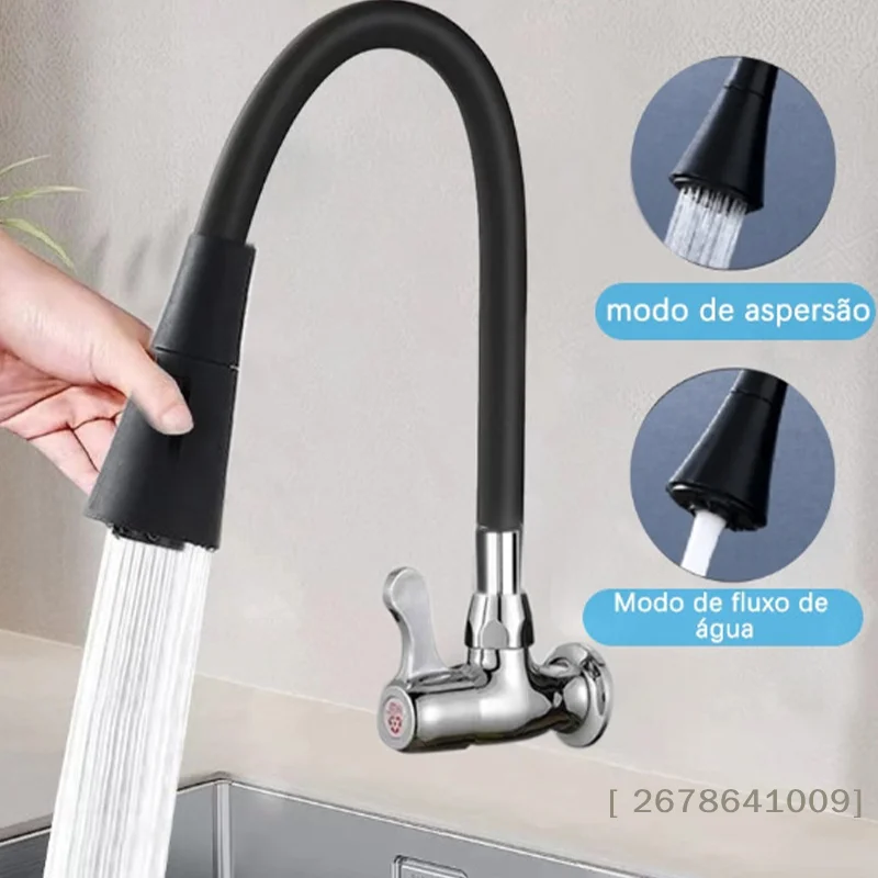 ⚑Sink Faucet 360° Rotatable Universal Kitchen Faucet 2 Outlet Modes Silicone Faucet In-wall Faucets