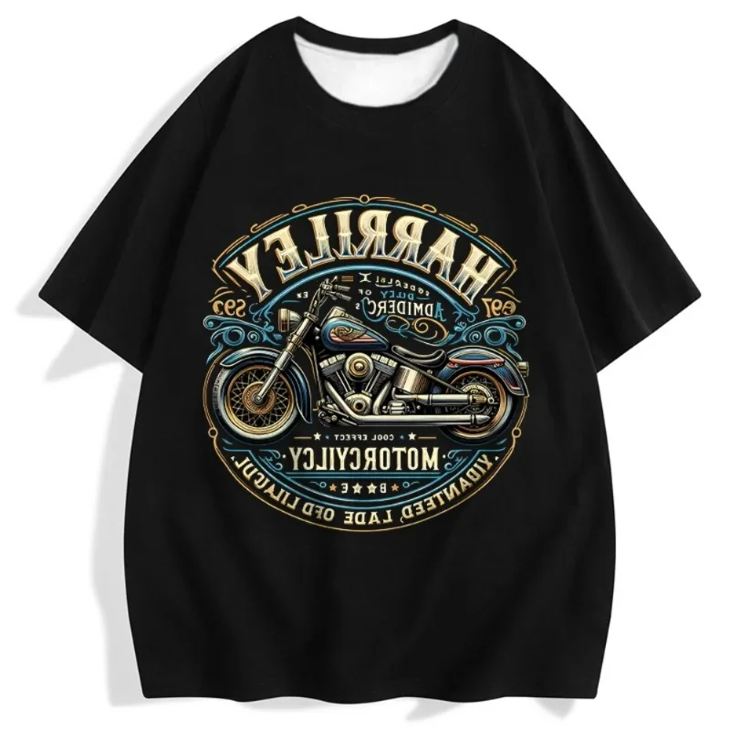 

Европейская и американская модная ретро уличная брендовая мотоциклетная хардкорная футболка Harley с принтом, быстросохнущая футболка