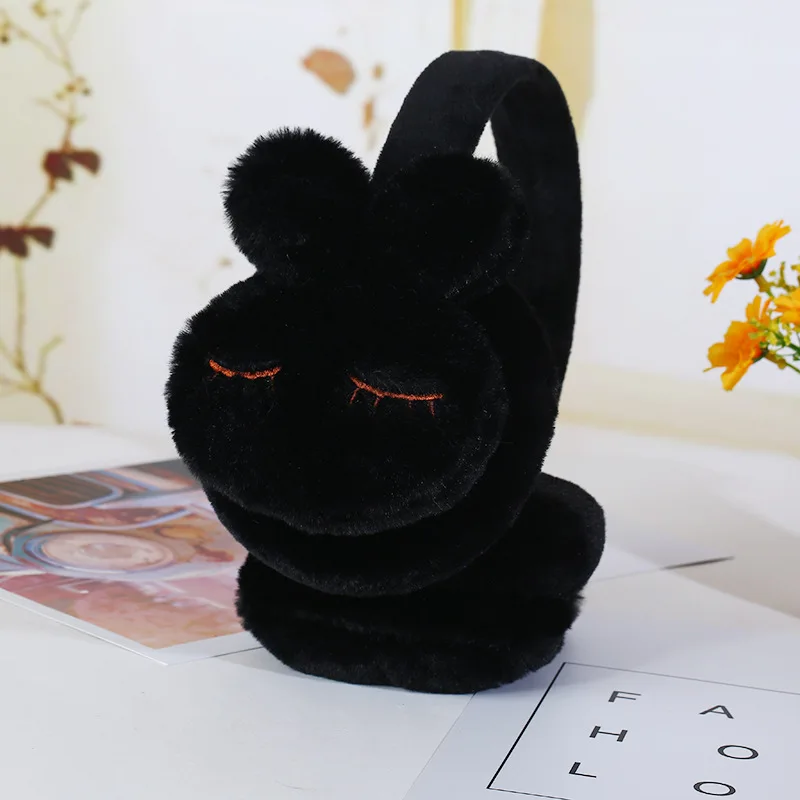 Criança dos desenhos animados kawaii bandana earlap inverno ao ar livre coelho quente earmuff pelúcia grosso macio ajustável capa de orelha acessórios para menina