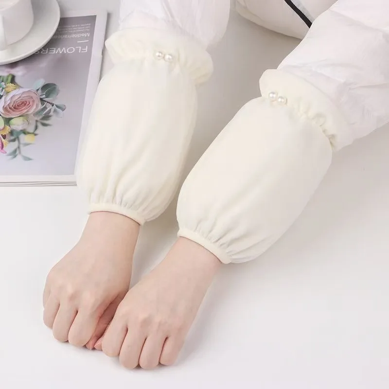 Lengan Mutiara, Lengan Kerja dan Kantor Panjang Musim Dingin Wanita, Lengan Fashion Pelajar Versi Korea, Lengan Kreatif dan Sederhana