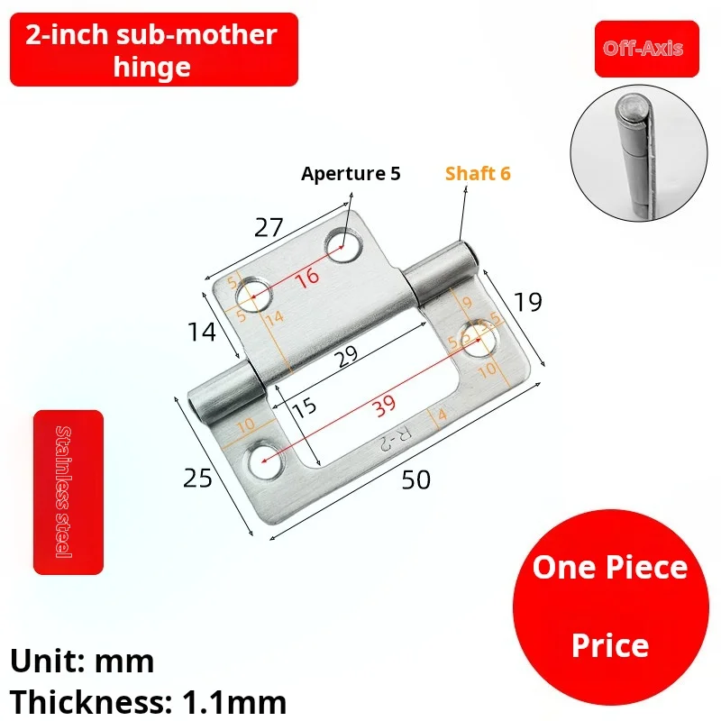 

Stainless Steel Lift Off Hinge Industrial Machinery Small No-Groove Silent Pipe 2 Inch Hinge Furniture Industrial