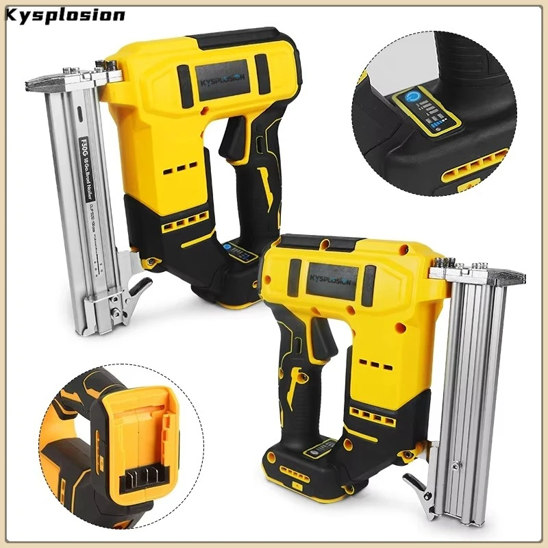 

KYS Cordless motor Electric Nail Gun F30G Brushless Straight Staples for Dewalt 20V tools Battery Portable Home DIY Power Tools