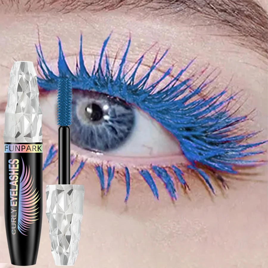 5D アイブラック 9 色マスカラ防水まつげを長くするエクステンションシルクファイバーマスカラアイメイク女性用化粧品ブルー