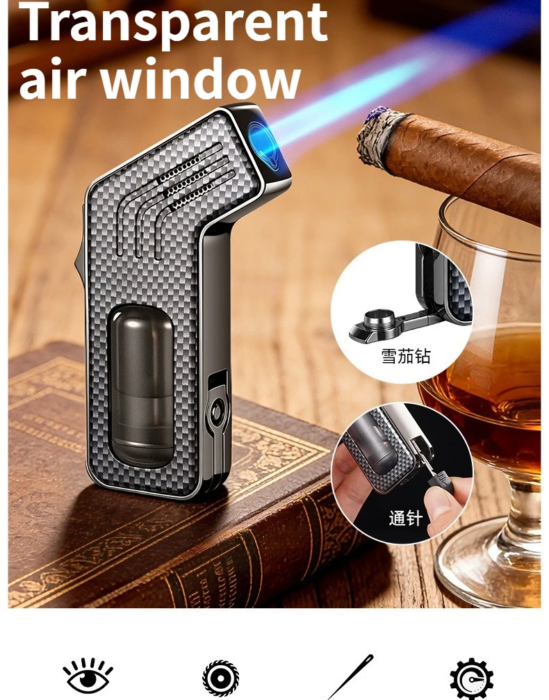 

Creative Transparent Air Anti-wind Direct-impact Lighter Multi-functional High-grade Features Specially Designed Cigars