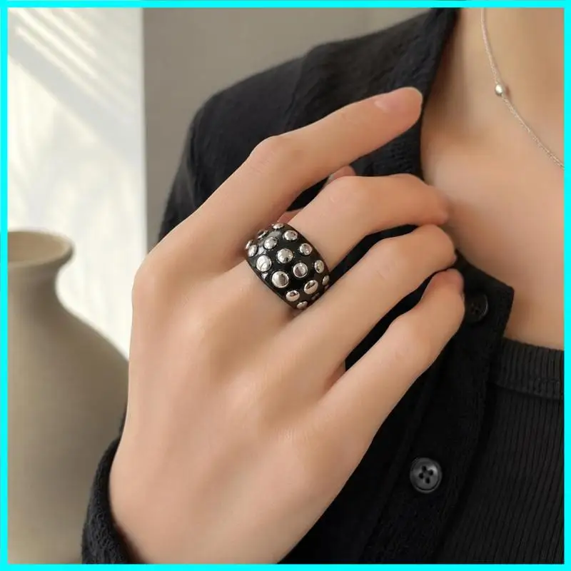 Minimalist Rivet Acrylic Bangle Vintage Chunky Irregular Wide Bracelet Layered Jewelry Round Bracelet Ring Daily