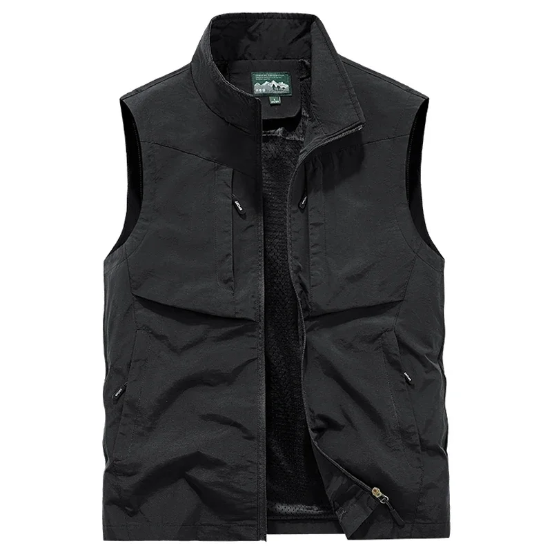 Homens Mesh Vest Pesca, Ao ar livre, Quick-Dry, Caça, Viagem, Ginásio, Jogging, Corrida, Esporte, Colete sem mangas, Jaqueta, Plus Size, 7XL, 8XL