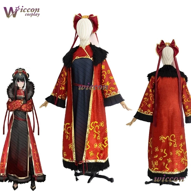 

MAG Game Limbus Company Jiaxichun Cosplay Costume Fur Collar Long Coat Xichun Wig Women Men Hallowen Carnival Roleplay Clothes