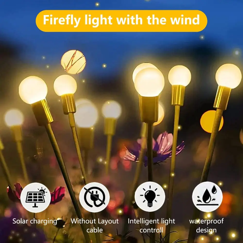 

Solar LED Light Outdoor Firefly Garden Lights Waterproof Sunlight Powered Landscape Lights Lawn Lamp Garden Decor Solar Light