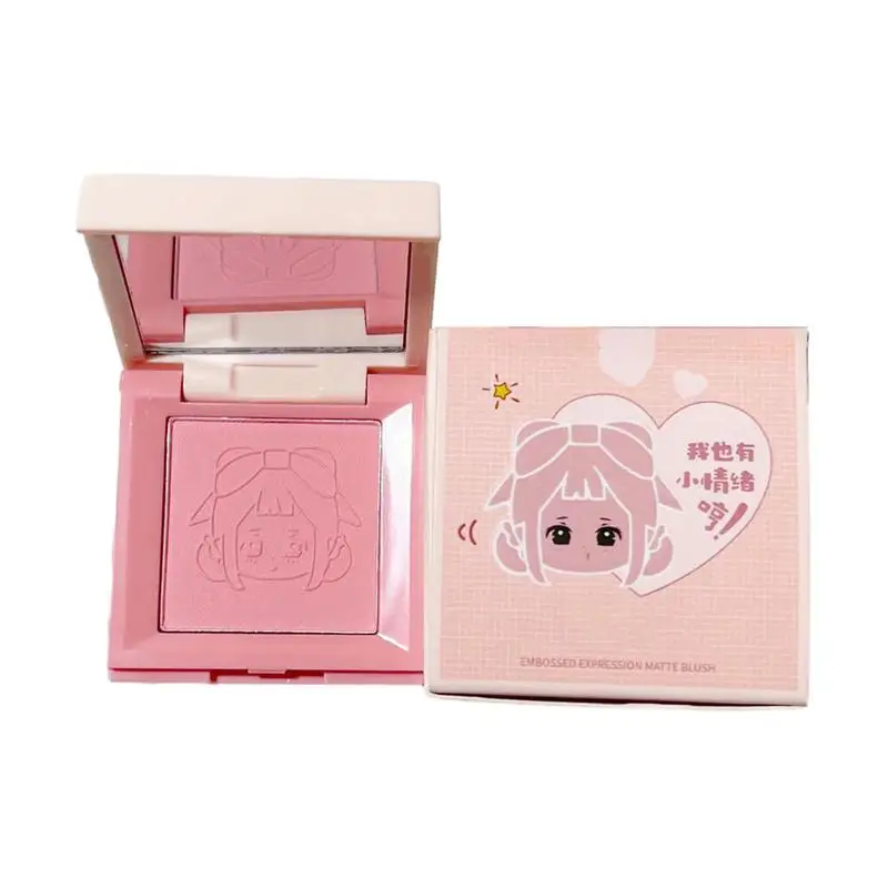 4 Colors Blush Palette Cream Blush Palette for Cheeks Embossed Emotion Blush Natural Cheek Contour Tint Peach Pink Face Blusher