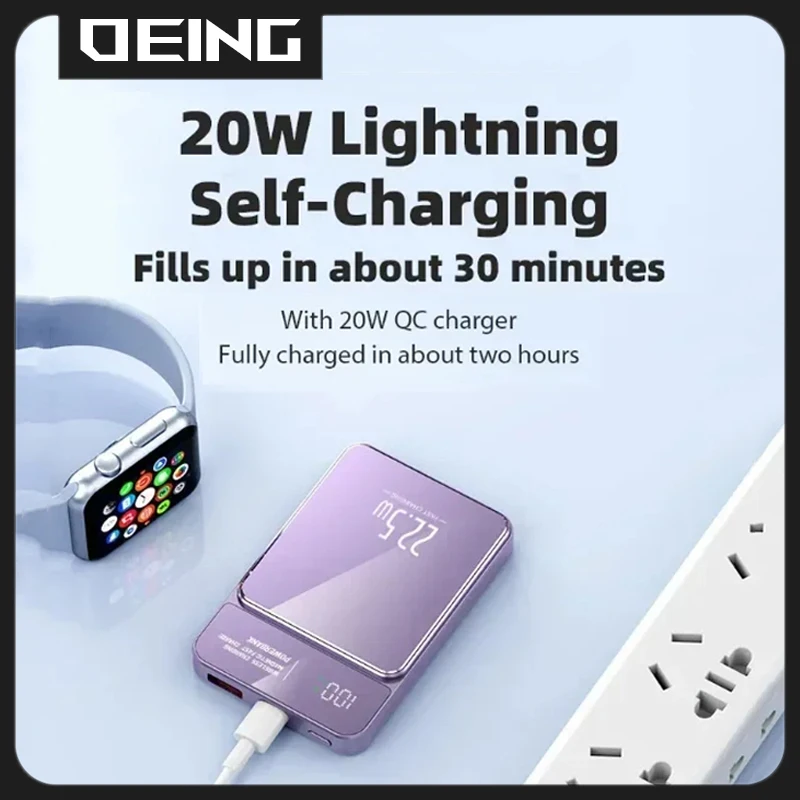 10000mAh Magnetic Wireless Power Bank 22.5W Fast Charger External Battery For Magsafe Powerbank For iPhone Xiaomi Huawei Samsung