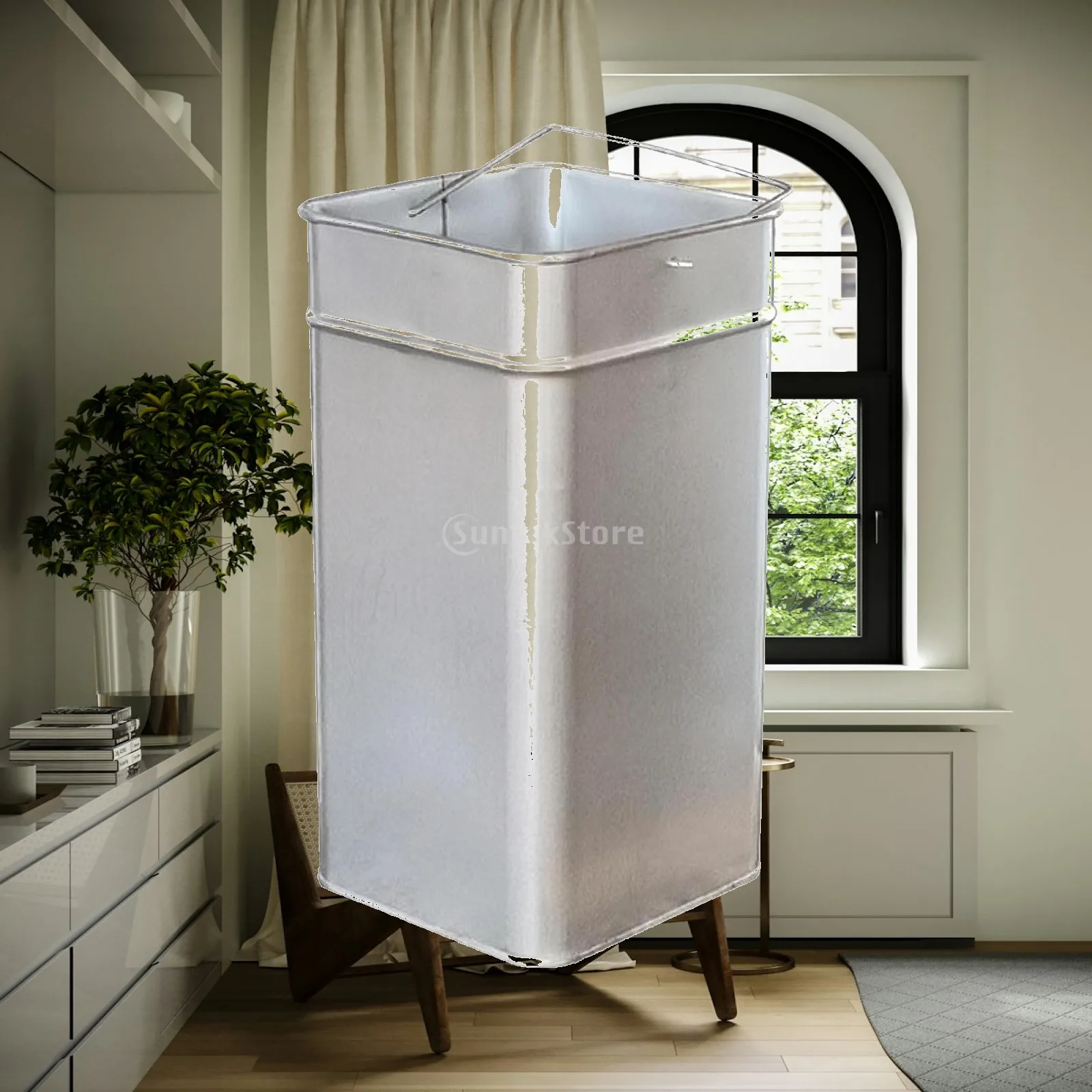 Sturdy Galvanized Trash Can Inner Bucket for Garbage Bin Liner Use with Matte Silver Finish for Clean Look
