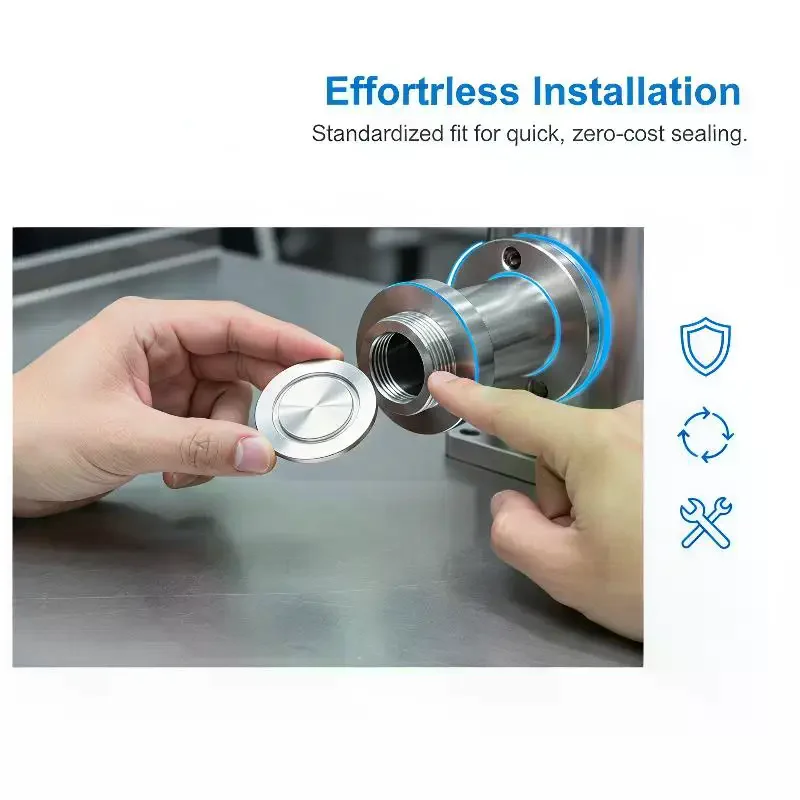 KF10 KF16 KF25 KF40 KF50 KF63 Vacuum End Cap SUS 304 Stainless Steel Sanitary Pipe Fitting Beer Brewing Ferrule