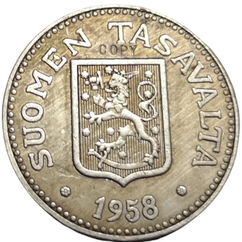 

1958-S Finland 200 Markkaa Silver Plated Copy Coin