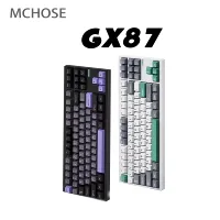 Mchose Gx87 Teclado mecánico personalizado de aluminio Tri-Mode inalámbrico Bluetooth 88 teclas Pc E-Sports Gaming Office 80% diseño de columna
