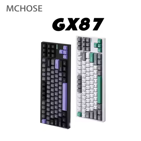 Mchose Gx87 Aluminum Custom Mechanical Keyboard Tri-Mode Wireless Bluetooth 88 Keys Pc E-Sports Gaming Office 80% Column Layout