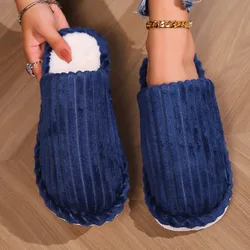 Fashion Men Women Slippers Fall/Winter Indoor Bedroom Floor Lightweight and Comfortable Soft Warm Flat Slippers Home Zapatos