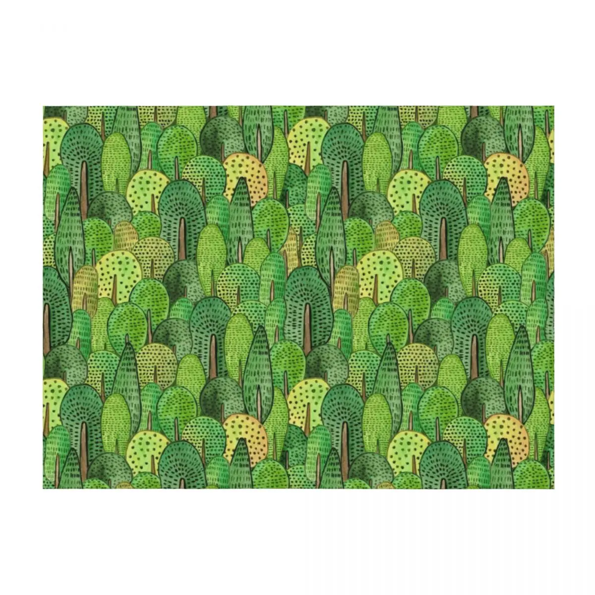 

Watercolor forest Throw Blanket Summer Multi-Purpose Soft For Baby Blankets