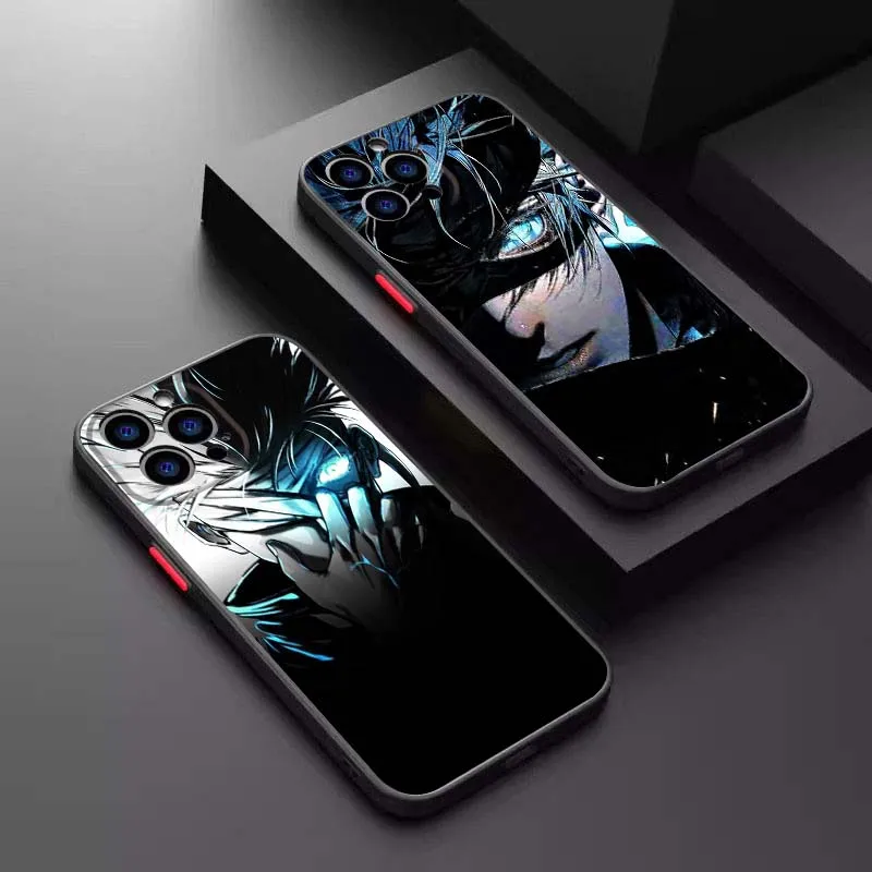 Anime Comics Jujutsu Kaisen Kunst für Apple iPhone 17 16e 16 15 14 13 12 11 XS X Pro Max Plus Mattierte Durchscheinende Handyhülle