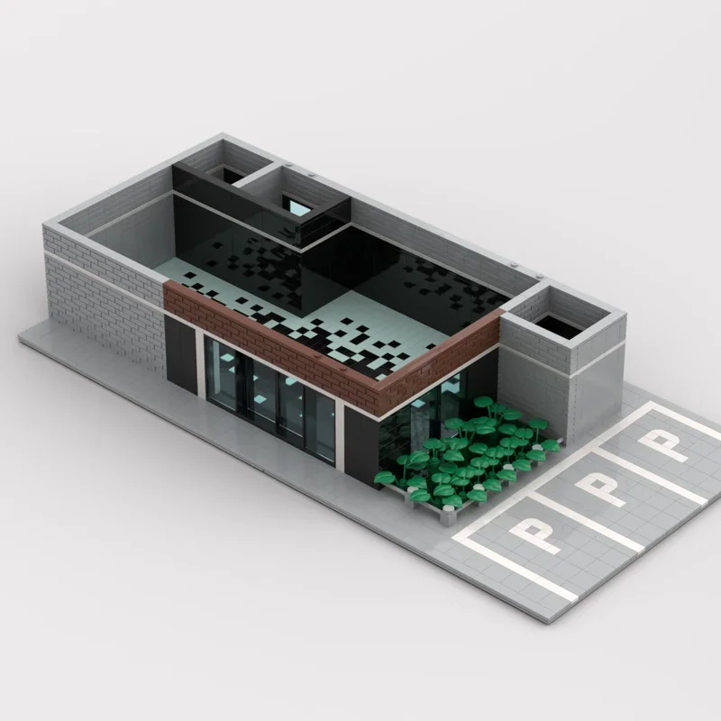 City Street View Moc Building Blocks Apartment Complex  Modular Model Bricks DIY Assembly Construction Toy Holiday Gifts