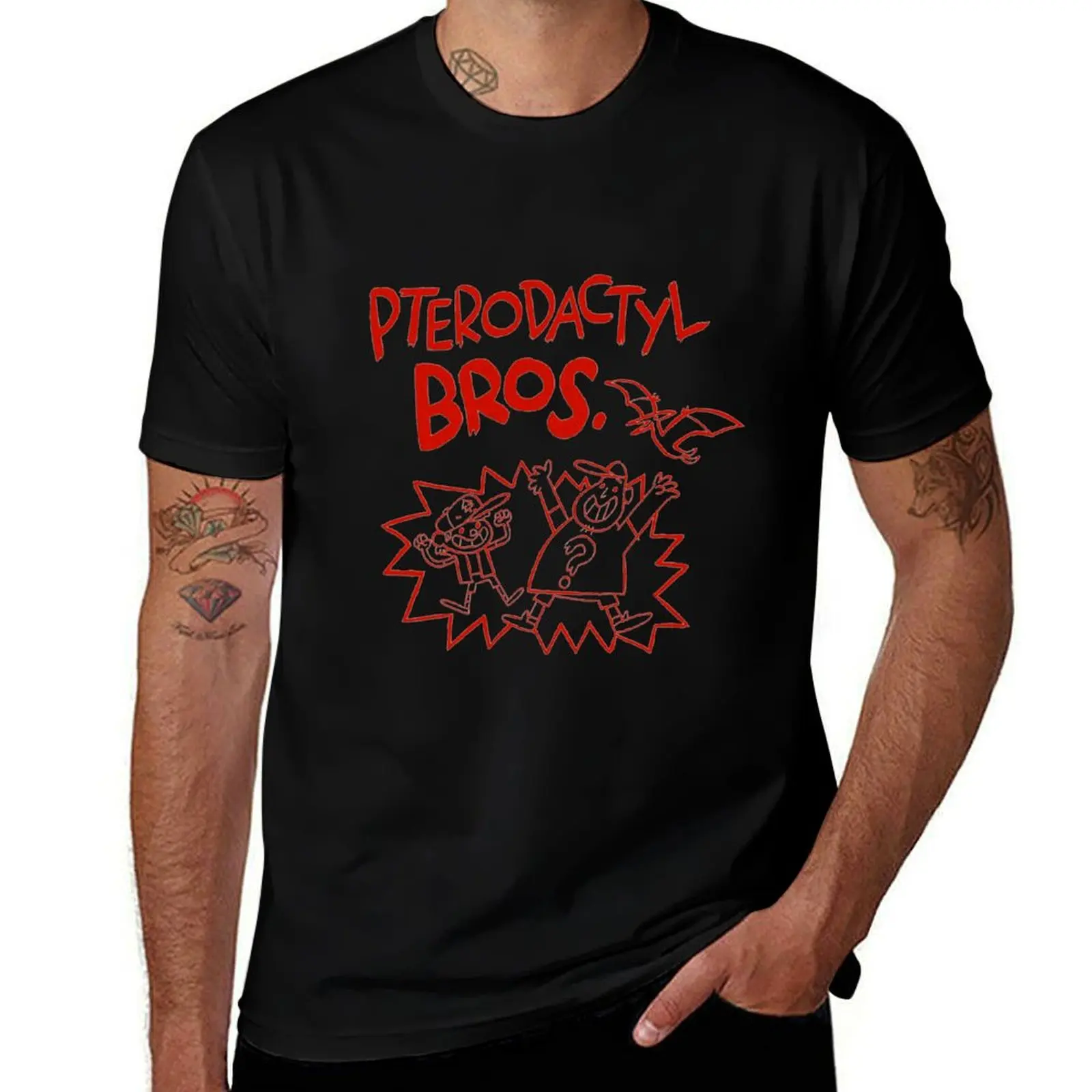 Gravity Falls Pterodactyl Bros replica T-Shirt valentines clothes topping summer 2025 oversized graphic tee t shirts for men