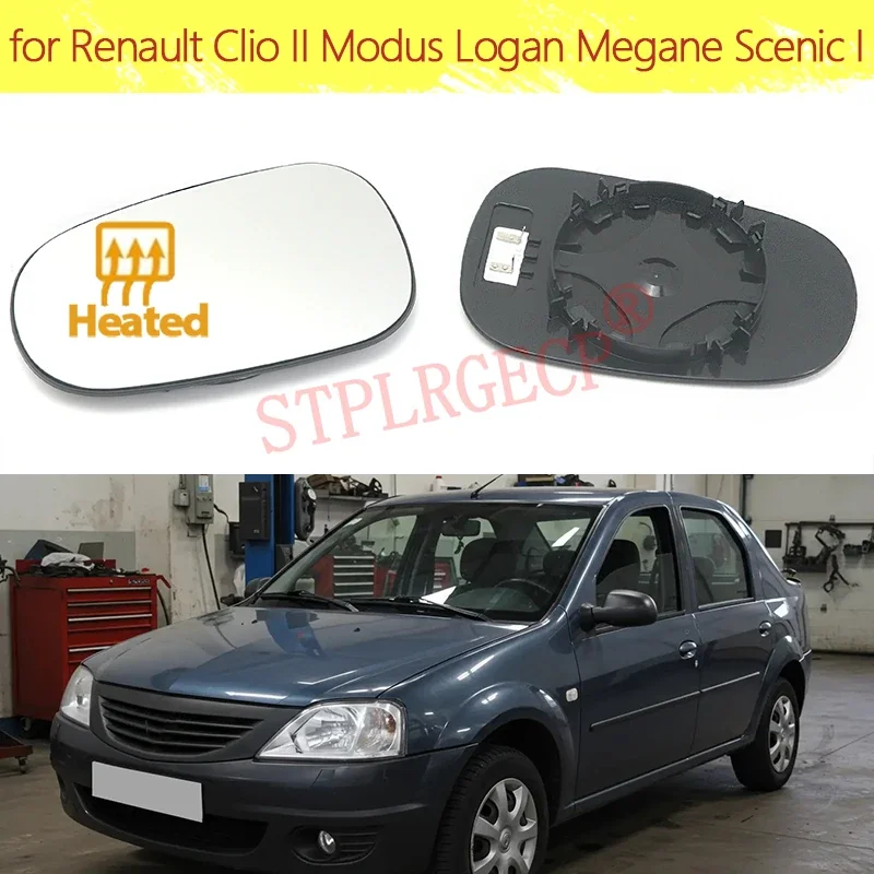 For Renault Clio II Modus Logan Megane Scenic I Car Auto Accessories Rearview Mirrors Glass Door Side Mirror Lens Heating