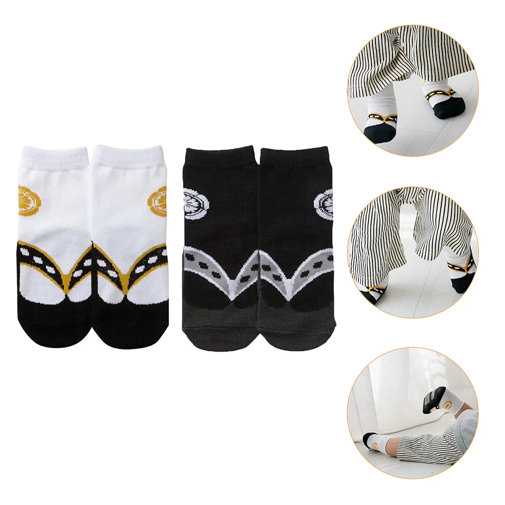 

2Pairs Kids Cotton Socks Kimono Clog Pattern Exquisite Design Breathable Absorbent High Elastic Comfortable Kids Socks