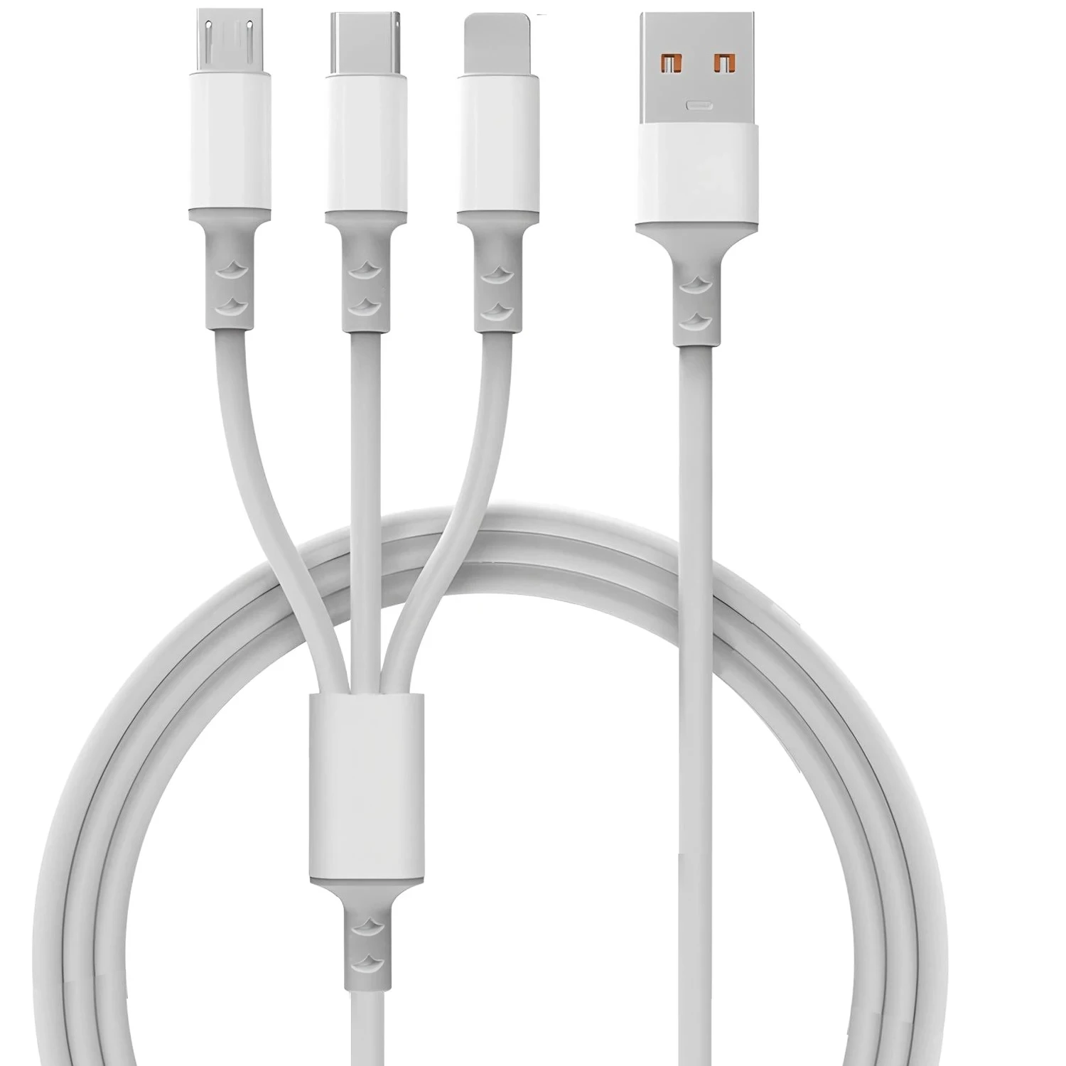 1.2m/3 in 1 USB charging cable USB cable For Iphone 14-8 series Samsung Huawei Xiaomi Multi Port Multiple