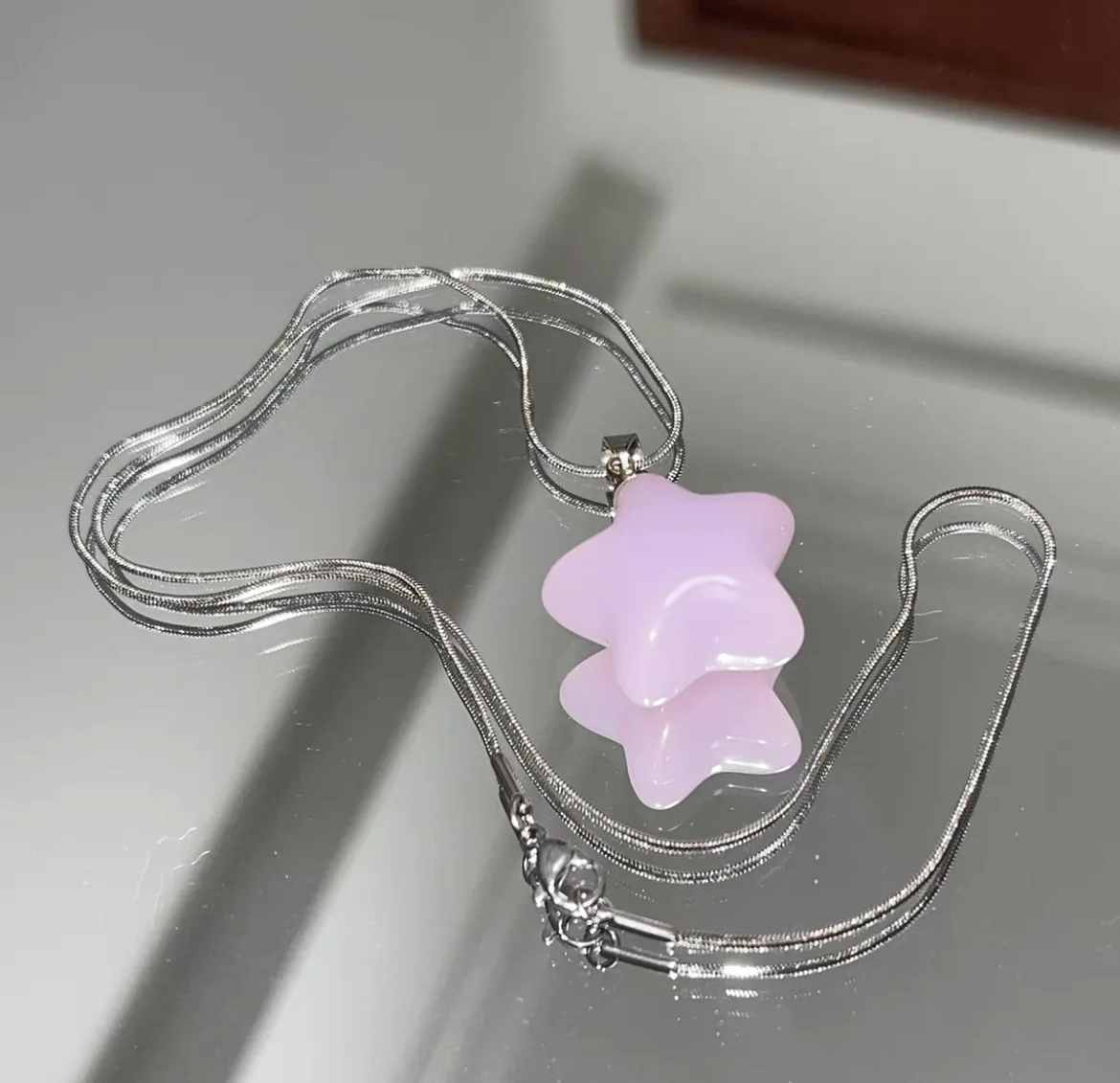Y2k Sweet Cool Girl Creative Personality Jelly Color Star Pendant Women's Necklace