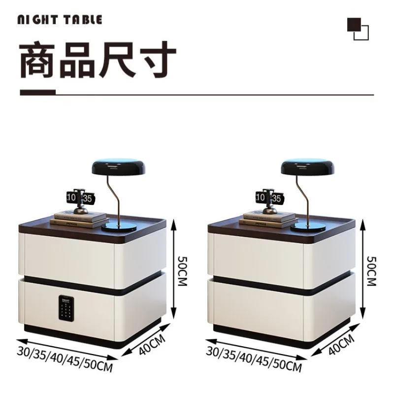 2026 new all-solid wood bedside table, household bedroom bedside table, modern simple locker, two pumping cabinets, popular