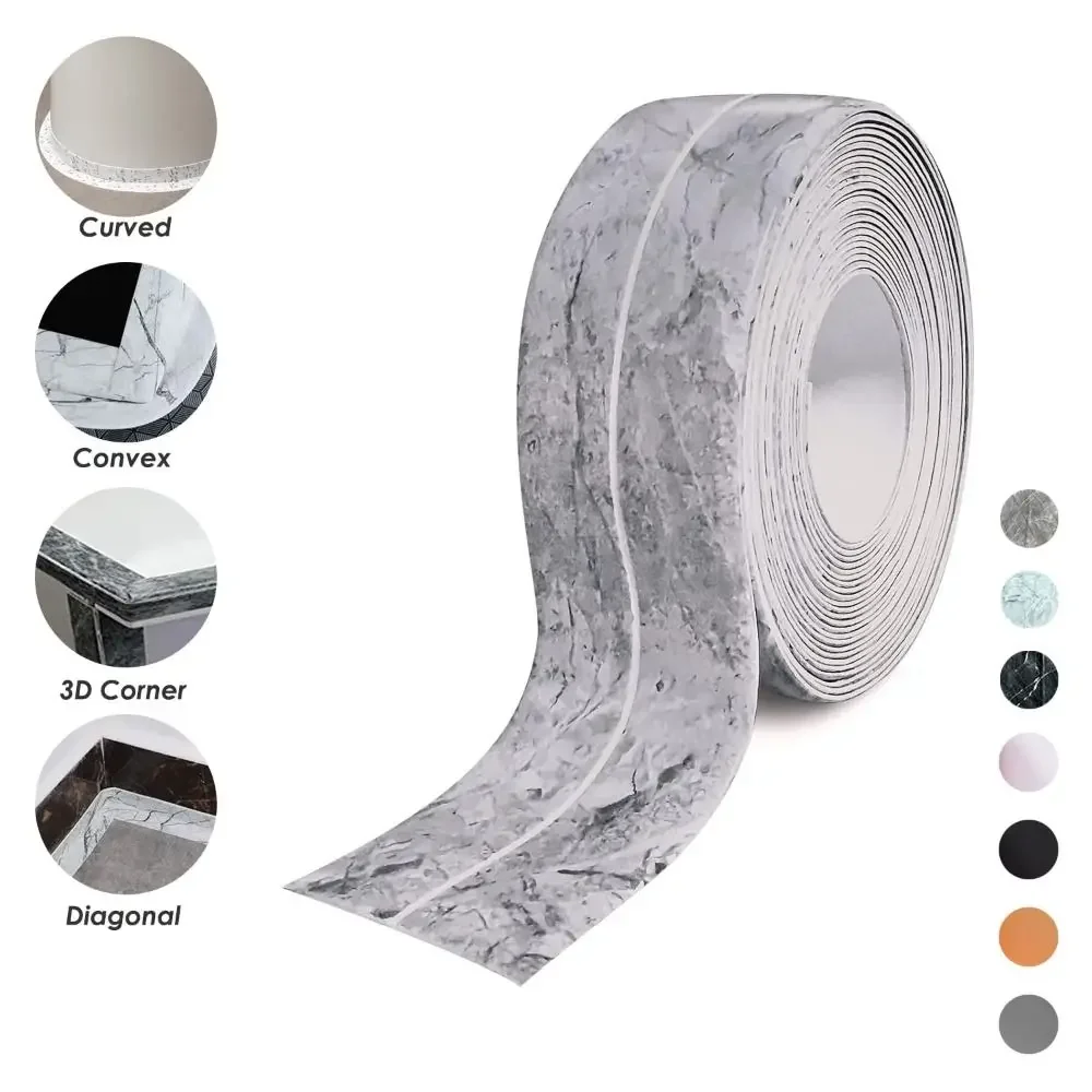 3M/118.11in-5M/196.85in Professional Mildew-proof Caulk Tape Decorative Countertop Shower Tile Sealer Self Adhesive Tape Kitchen
