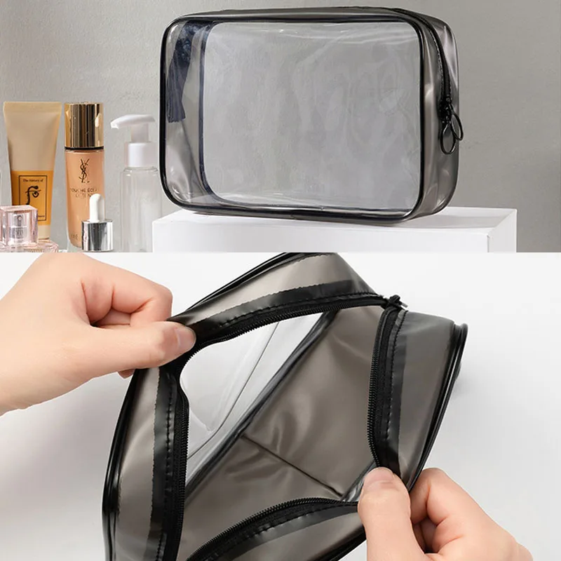 3pcs Transparent makeup bag PVC women\'s zipper cosmetic bag beauty bag travel essentials storage Women\'s toiletry bag wash bag