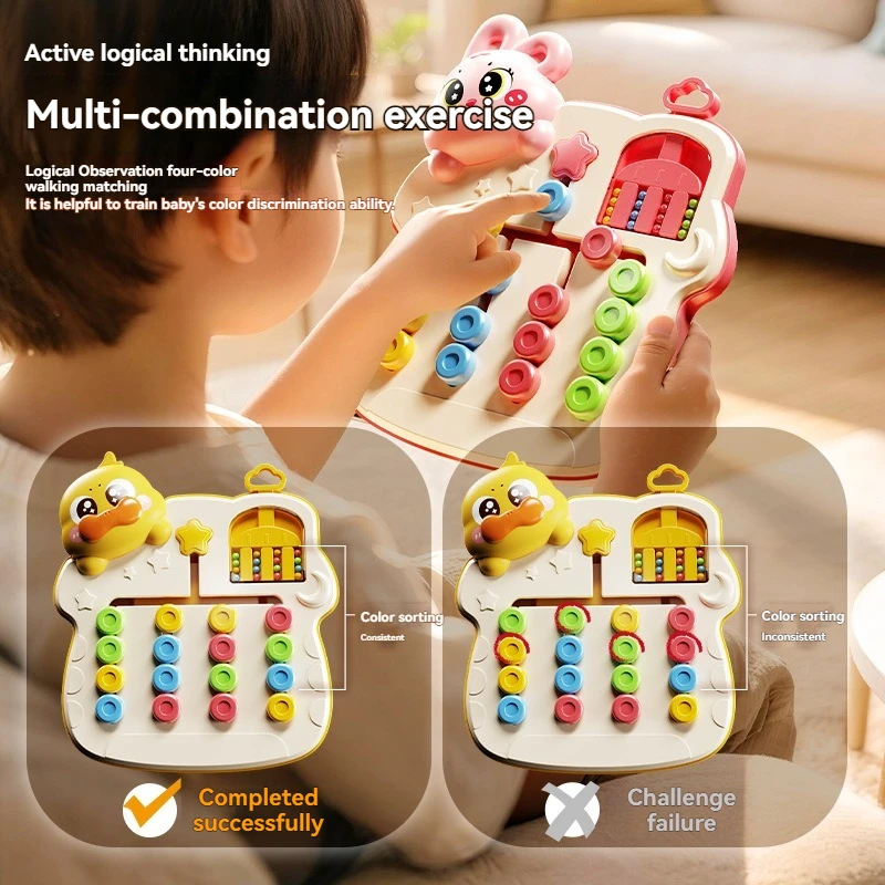 Nuovo gioco di scacchi bifacciale a quattro colori che cammina, allenamento per il pensiero logico Puzzle per la prima educazione Montessori Giocattoli natalizi