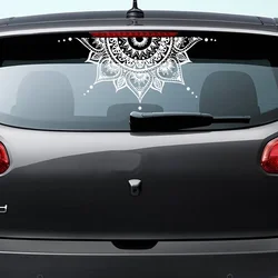 Mandala Car Decal Half Mandala Vinyl Sticker For Car Boho Mandala Flower Meditation Decal Flower Car Sticker MT45