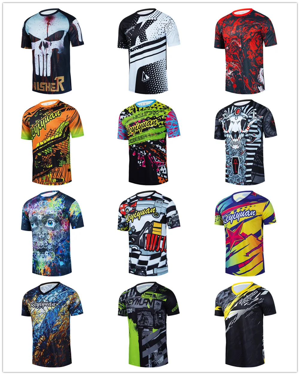 KEYIYUAN New Fashion Short Sleeve Jersey Motocross Shirt Men Downhill T-shirt Bike Clothing Tops Maillot Mtb Bekleidung Herren