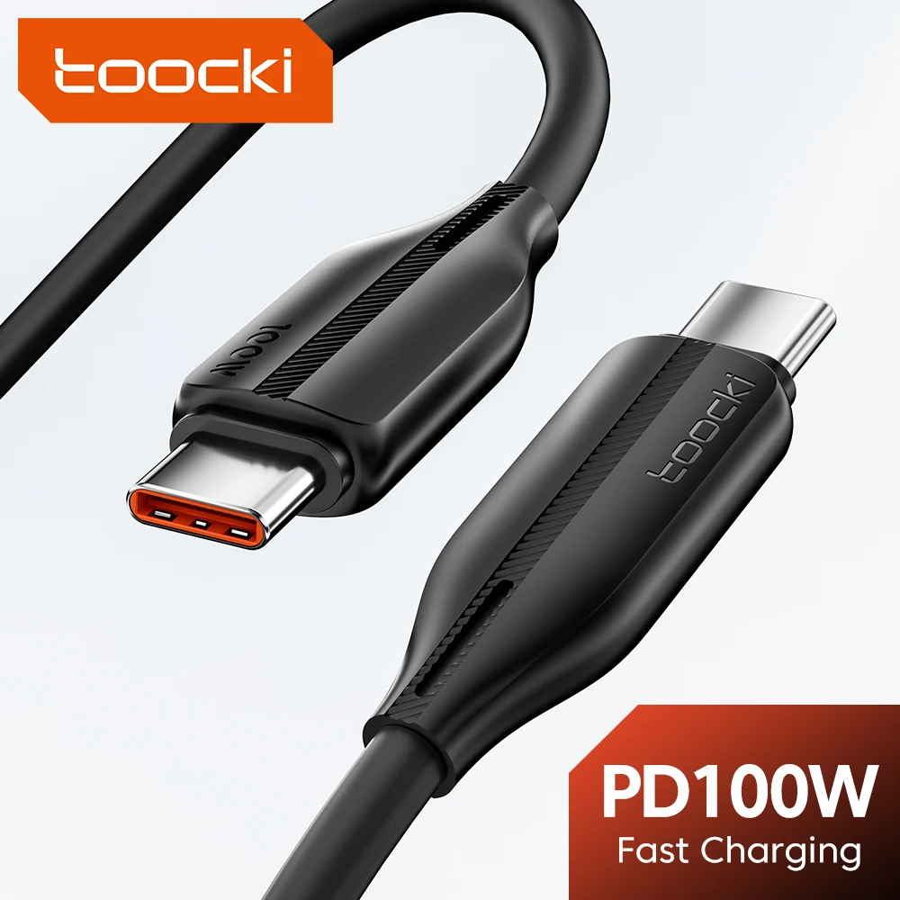 Toocki 100W USB C To Type C Cable 5A Fast Charging Charger Cord For Xiaomi 12 Samsung Poco USB Type C PD Cable For Macbook iPad