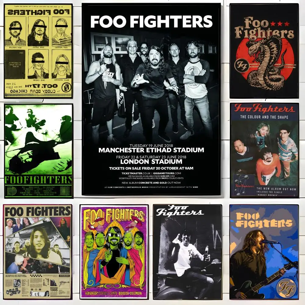 Band F-FOO F-FIGHTERS Poster Canvas Wall Art Print Poster Decorative Mural Home Decor Gift Unframed