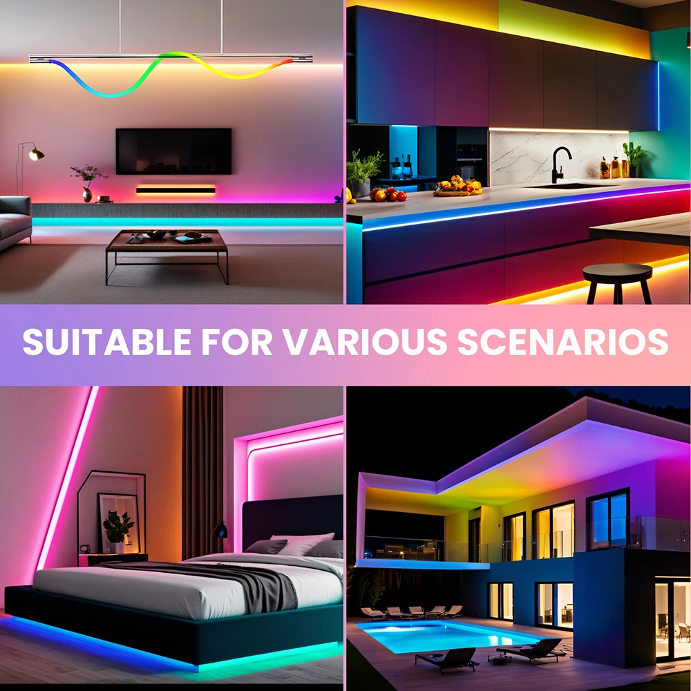 360 Round WS2812B WS2811 Neon LED Light 5V 24key Bluetooth Kit Pixel Strip Addressable RGB IC Flex Reticulate Pattern Lamp IP67