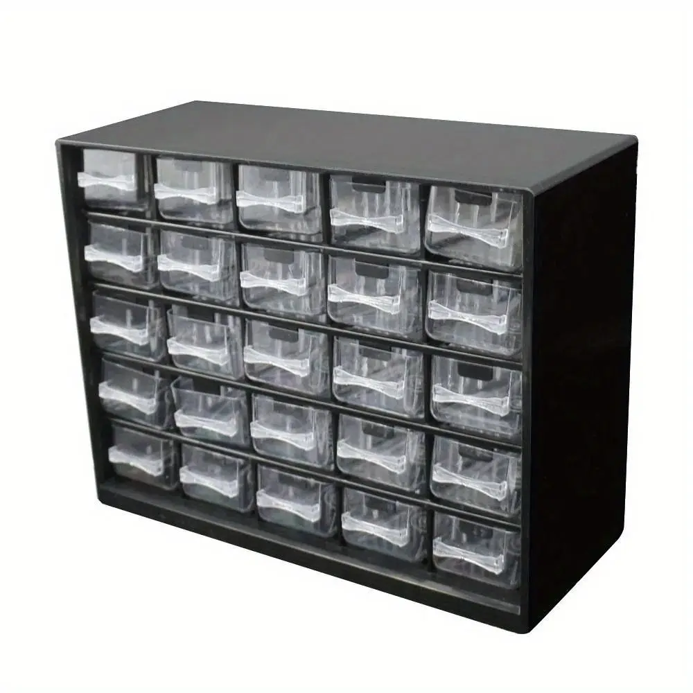 

25 Multi-grid Drawer Parts Box Components Storage Plastic Tool Box Visible Transparent Drawer Parts Screws Storage Organizer
