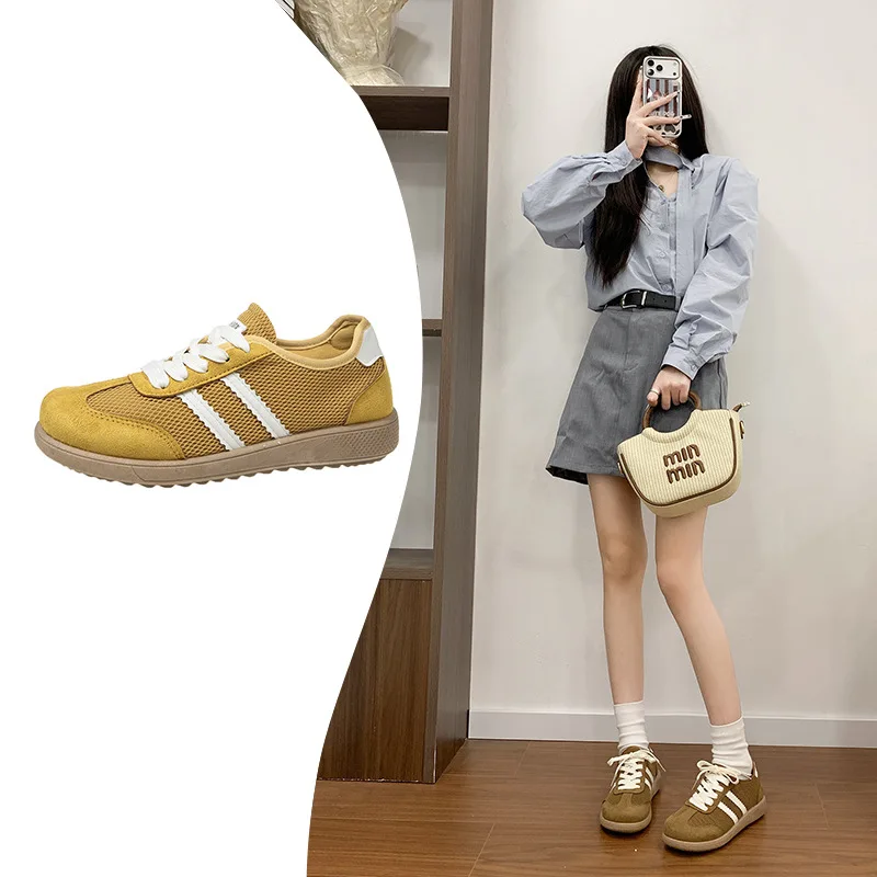 

2026 Spring and Autumn New Women's Casual Breathable Mesh Sports Shoes Lightweight Soft soled Comfortable Fashion Flat Shoes