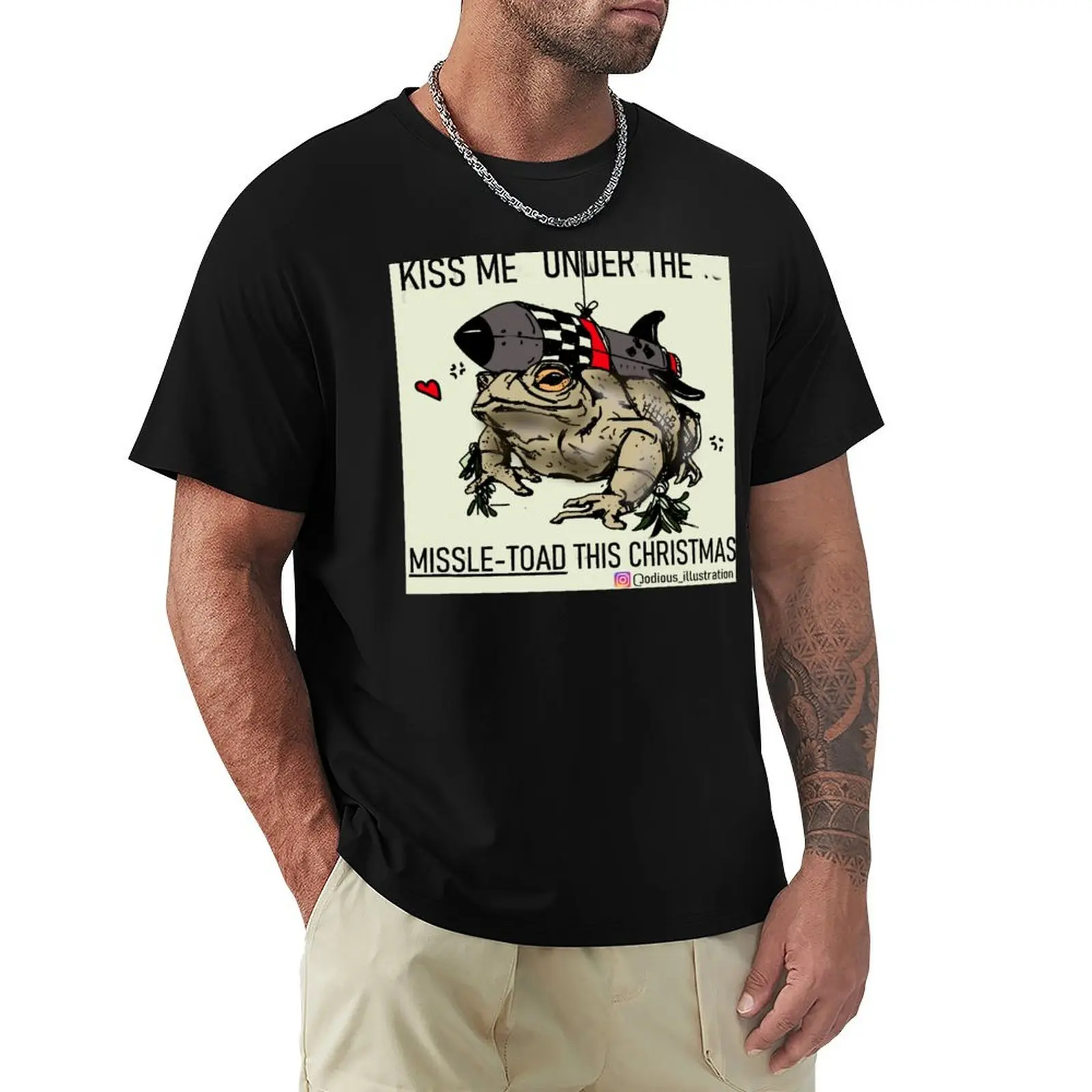 Kiss me under the Missle-Toad this christmas T-Shirt shirts graphic tee designer shirts rapper graphic tees mens t shirts