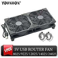 YOUNUON 120x120x25mm 92x92x25mm 80x80x25mm 5V ventilador de caja de refrigeración de energía USB para receptor DVR Xbox TV Box enrutador