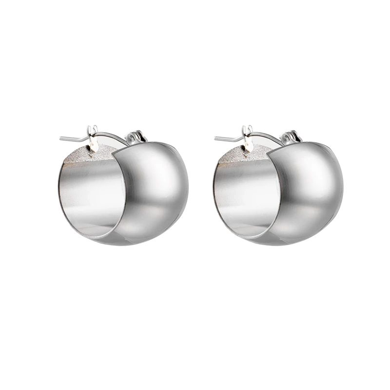 DIEYURO 316L Stainless Gold Color Hollow Ball Hoop Earrings For Women 2022 New Fashion High Quality Designer Girls Jewelry