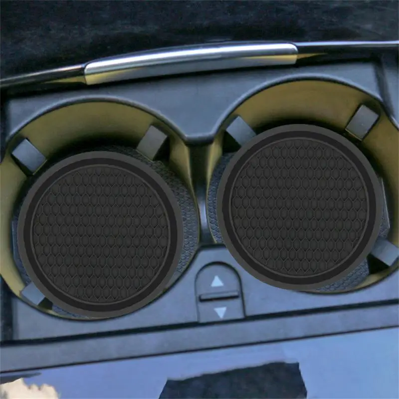 Posavasos de inserción antideslizante para coche, portavasos negro, almohadillas, accesorios interiores, Universal, se adapta perfectamente a la mayoría de las tazas