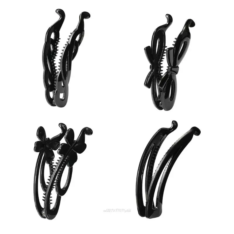 

X5XA Multipurpose Plastic Hair Clip Twist Design Secure Ponytail Hold Gym Office Travel Use