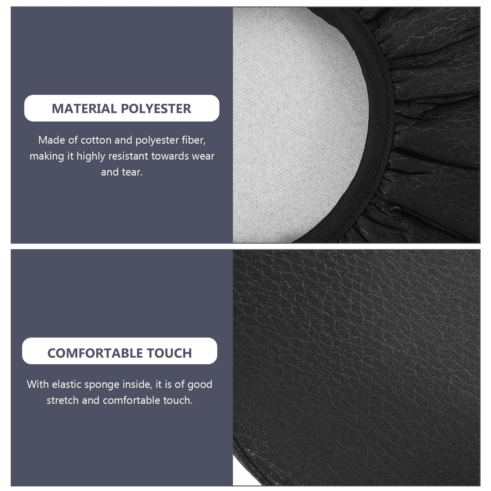 

Premium Elastic Round Stool Covers Thick Seat Cushion Protector Stretchable Slip-Resistant Black 30Cm Diameter Cotton