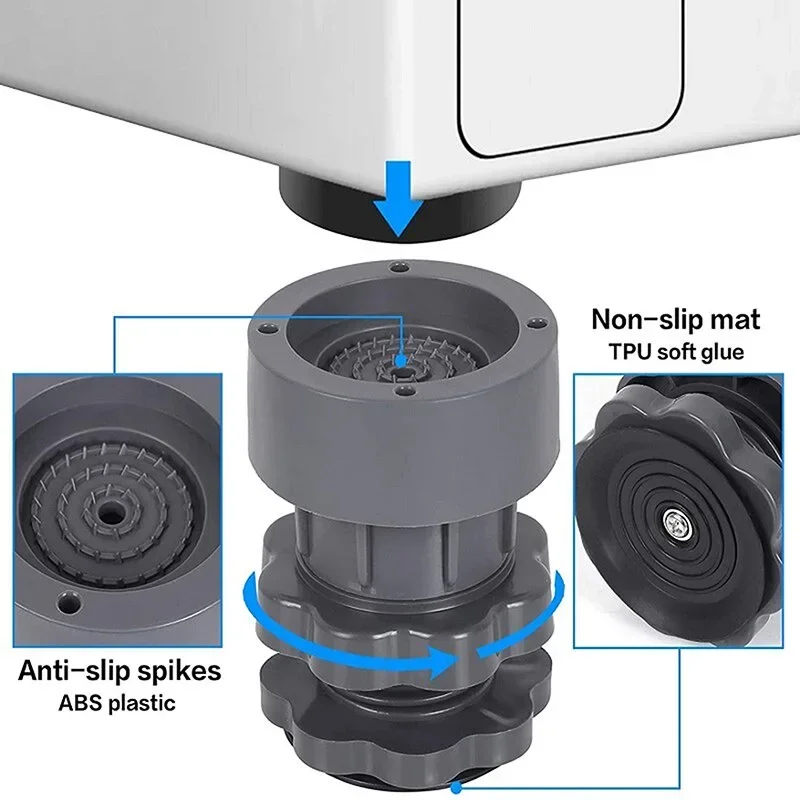 4 Stuks Schokabsorberende Wasmachine Anti-Run Pad Verhogen Voetpad Drainage Instelniveau Kan Schokbestendige Meubelbasis