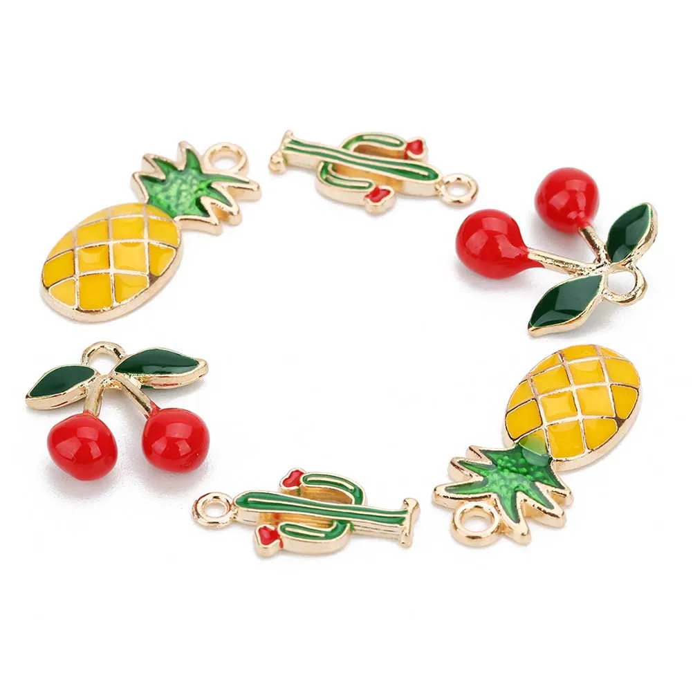 

20pcs Cherry Pendant Charm Delicate Alloy DIY Necklace Accessories Gift Ideas Jewelry Parts Creative Design Fashion Decorative