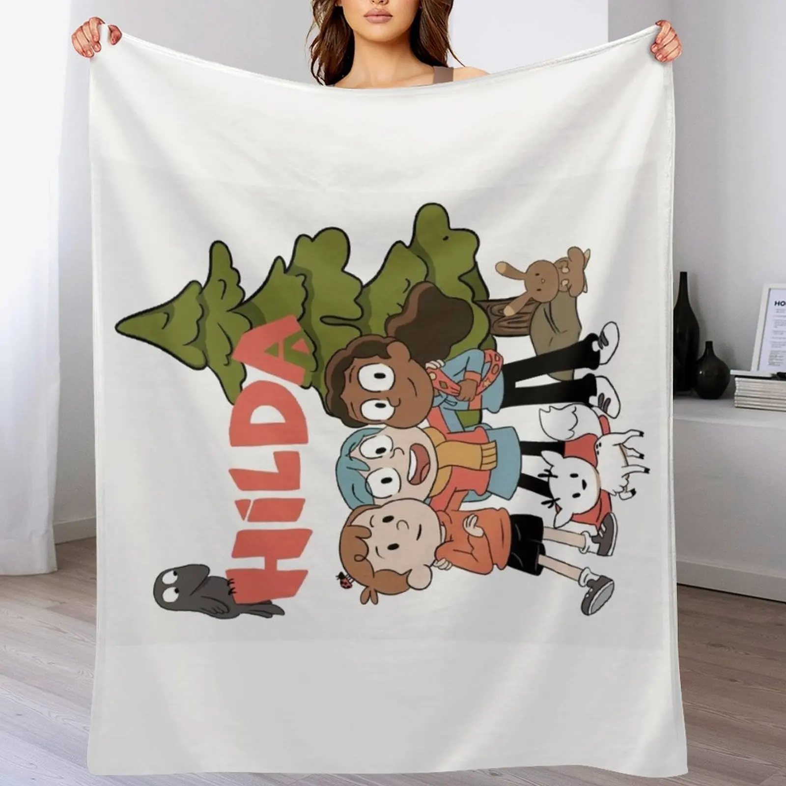 

Hilda and friends Throw Blanket wednesday Sofa Throw Soft Plush Plaid decorative Blankets