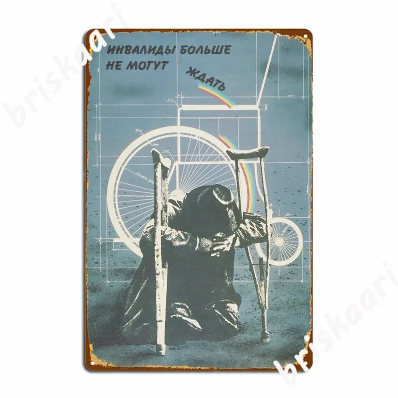 The Disabled Can Wait No Longer Ussr 1988 Metal Signs Club Mural personalized Wall Decor Tin sign Posters