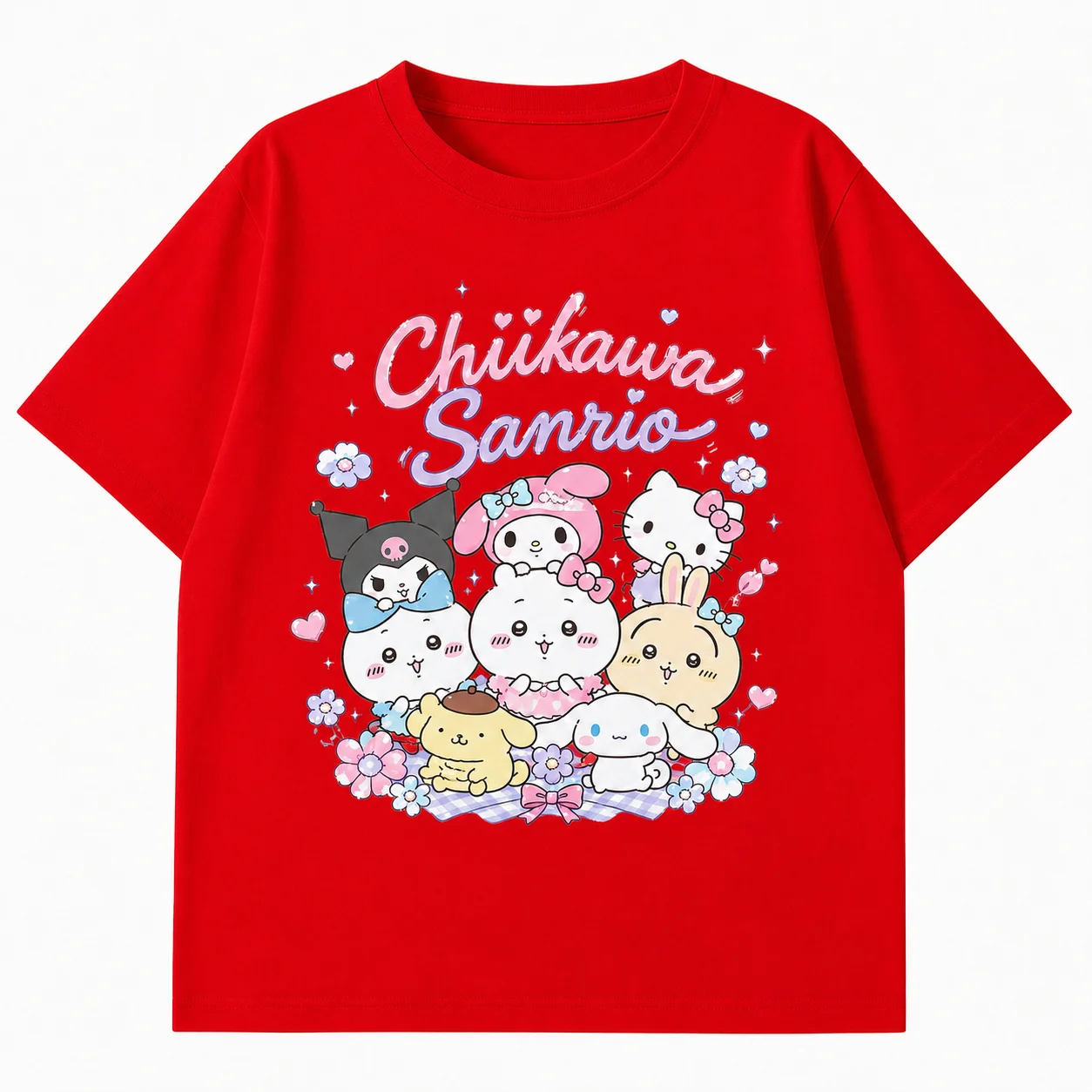 2026 CHIIKAWA Sommer Eltern-Kind Reines Baumwoll-T-Shirt Bequem Atmungsaktiv Hochwertig Ins Y2k Herren-T-Shirts – Detail 6